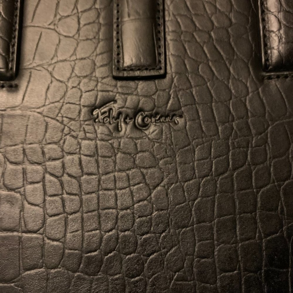 Foley & Corinna Black Croc Leather Shopper Tote - Picture 16 of 16